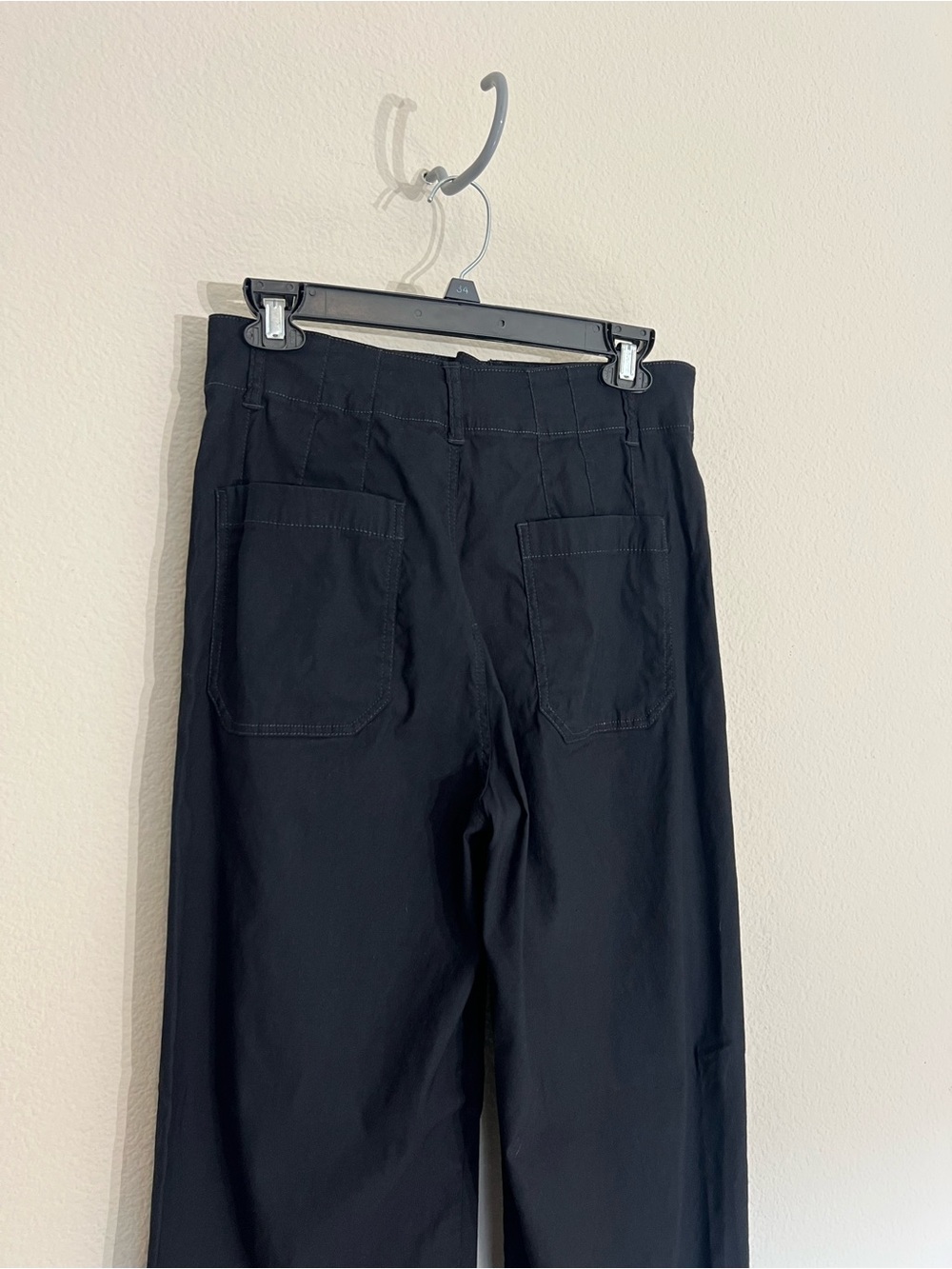 Anthropologie Colette High-Rise Wide-Leg Full-Length Pants Magic Fabric 29 black - Picture 12 of 15